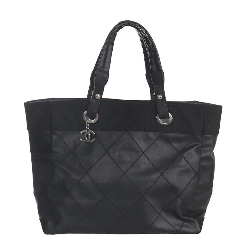 CHANEL Leather Canvas Tote